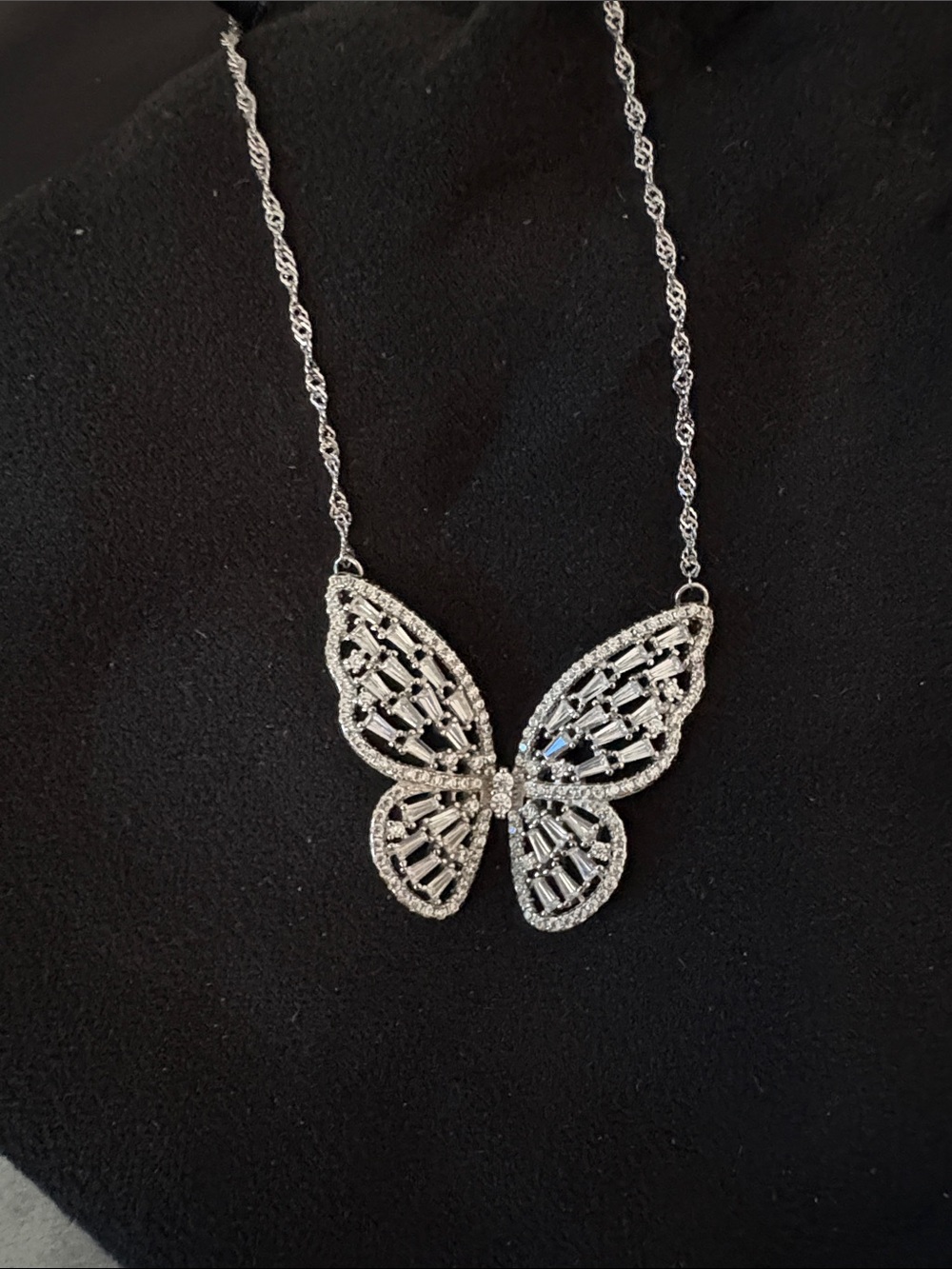 Silver .925 Butterfly Pendant Necklace -  Women Jewelry